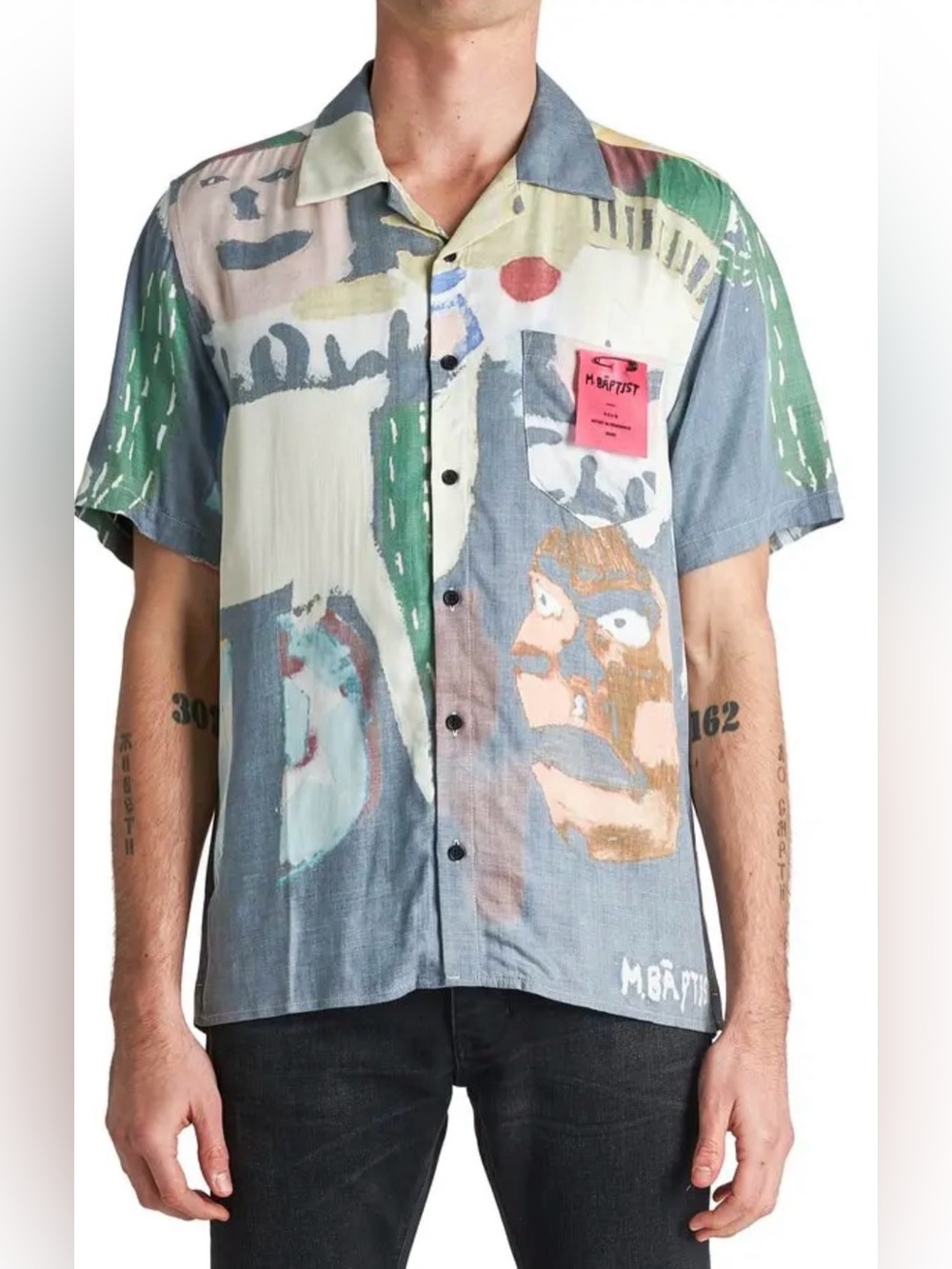 NEUW Baptist Art 1 Short Sleeve Button Up Shirt - Small